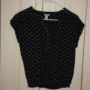 Forever 21 Blouse Black Print